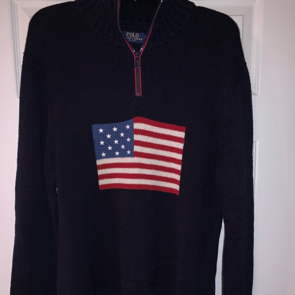 Polo Ralph Lauren Knit American Flag 1/2 Zip